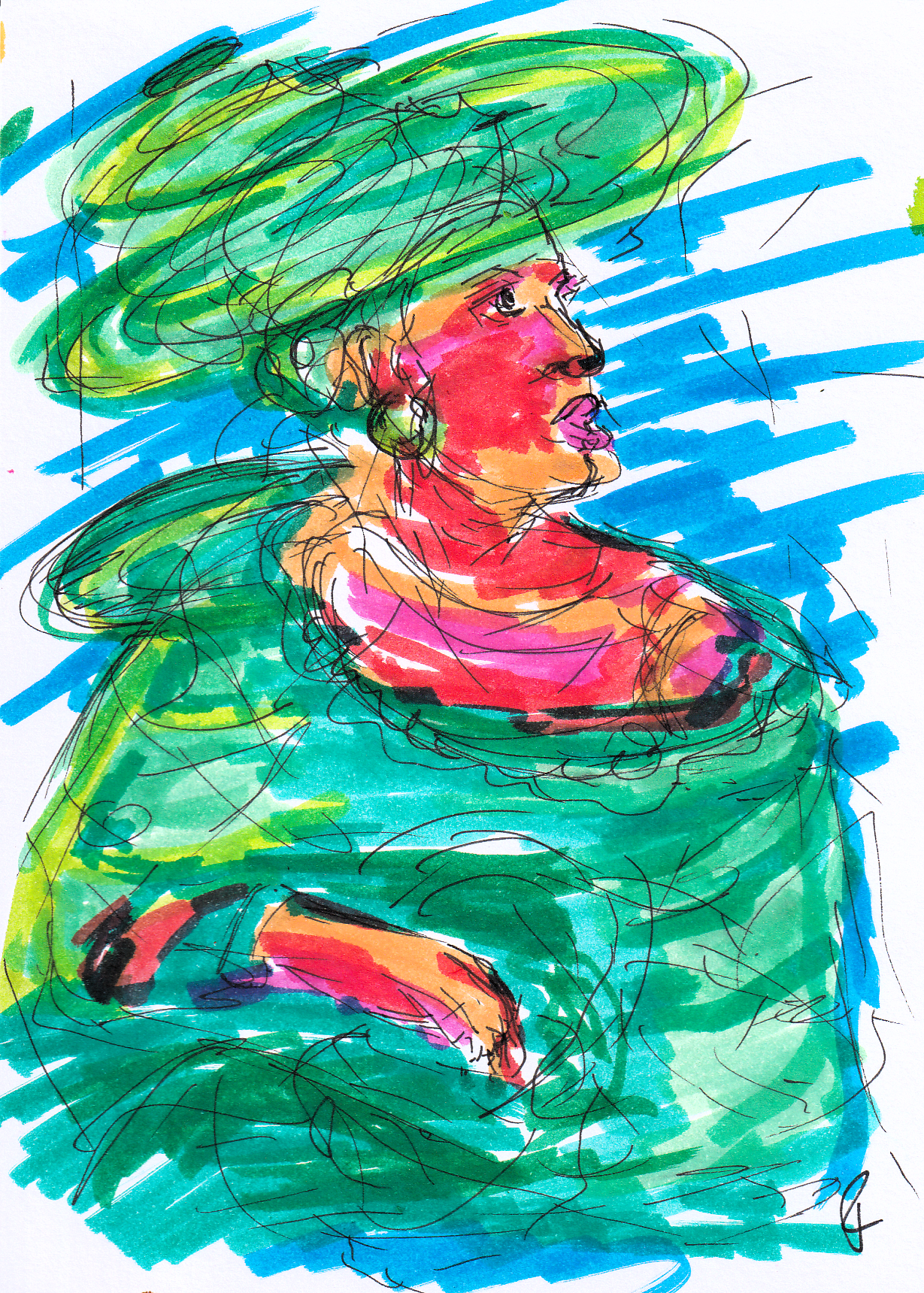 Lady in Green (Dada Portrait No. 13)