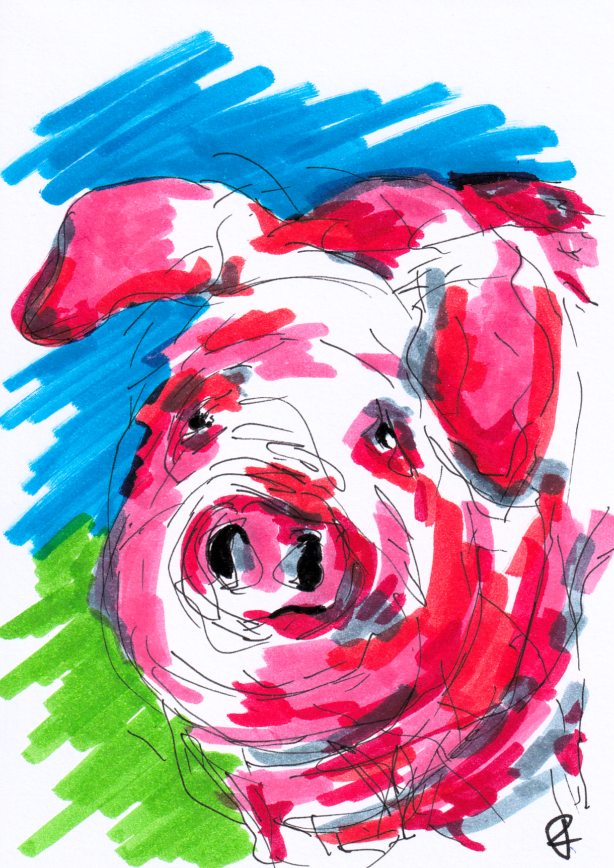 Cyan Sky, Magenta Snout