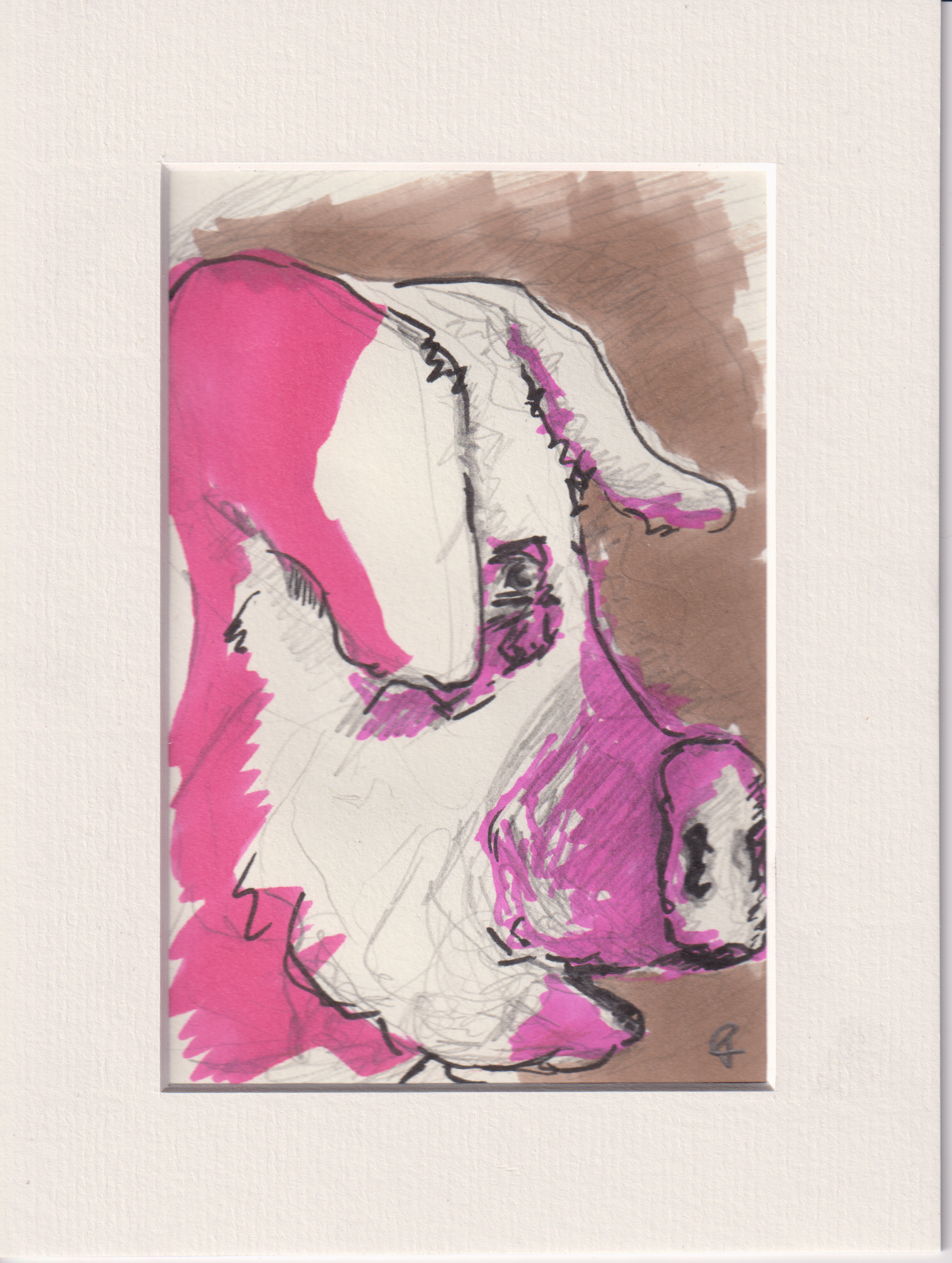 Rose Pig in Thought Minor