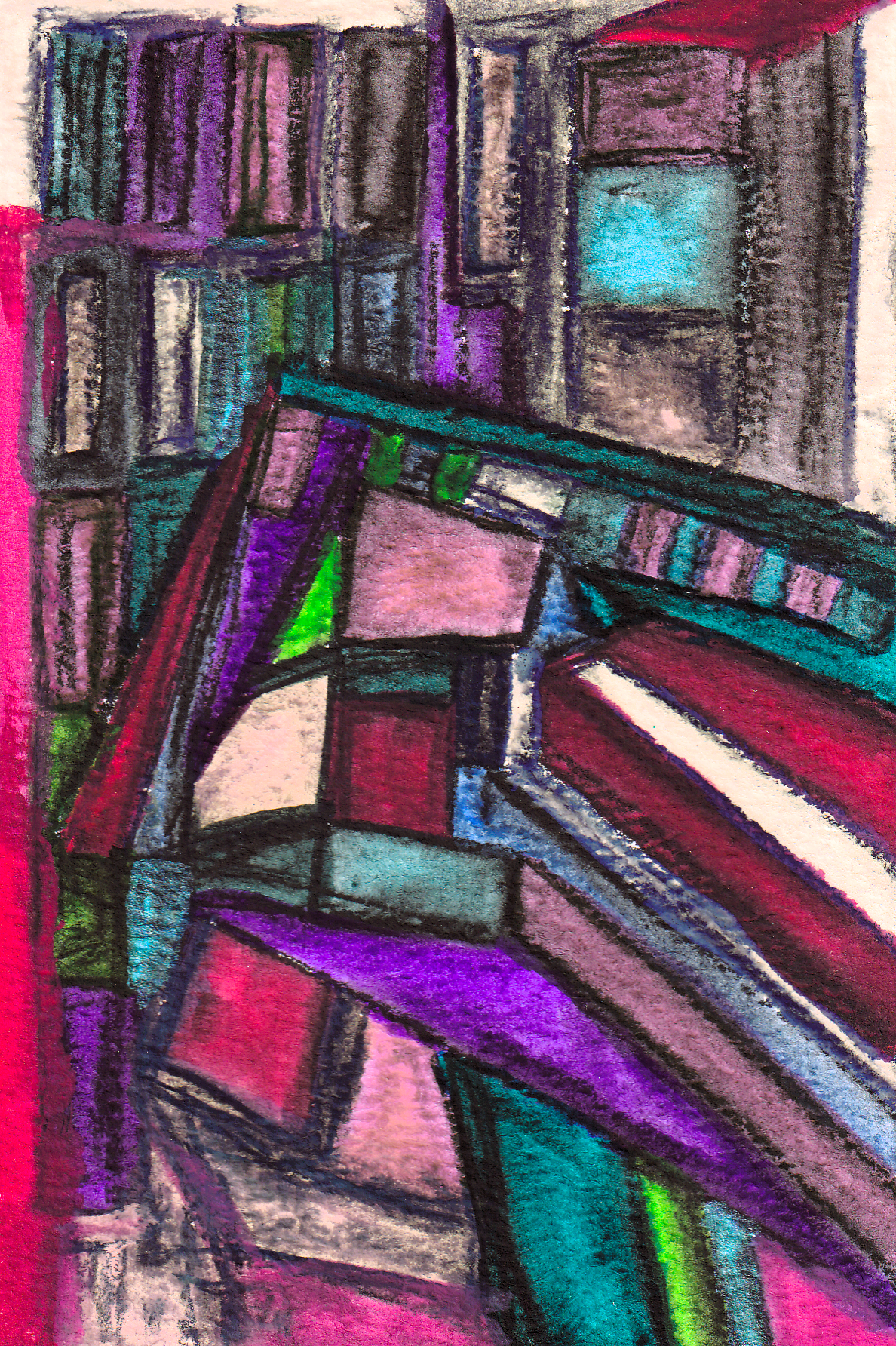 Tilted Magenta Bookshelf Sonata