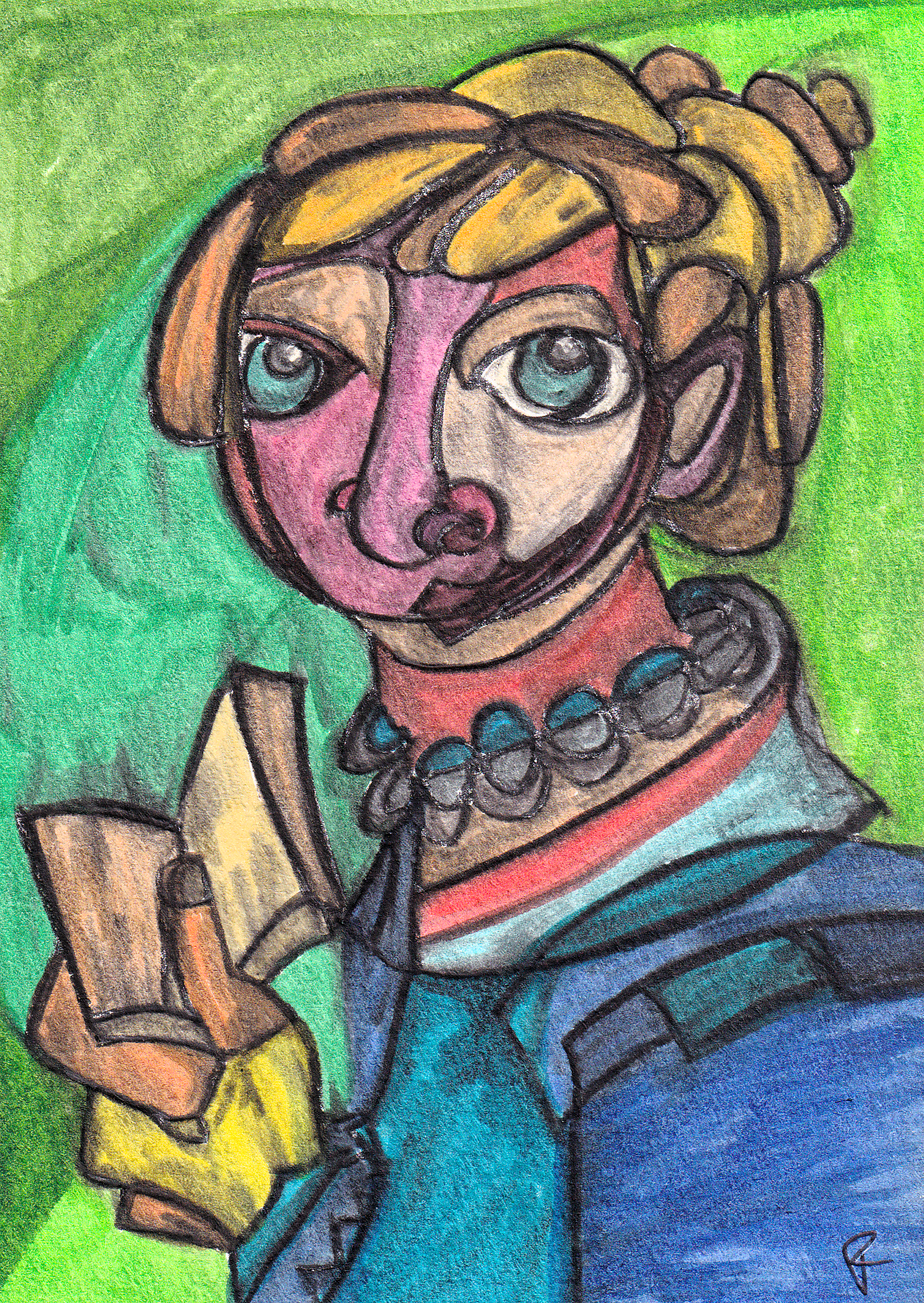 Emerald Reader in the Library of Bent Faces